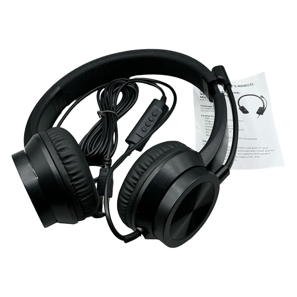 Cyber Acoustics USB-A Wired Headset with Microphone AC-5008  Noise Canceling
